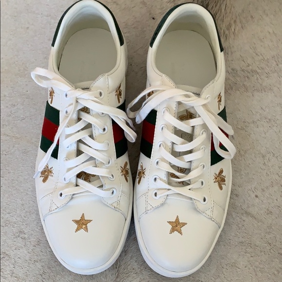 Authentic Gucci Ace bees & stars MEN sneaker - Picture 1 of 6